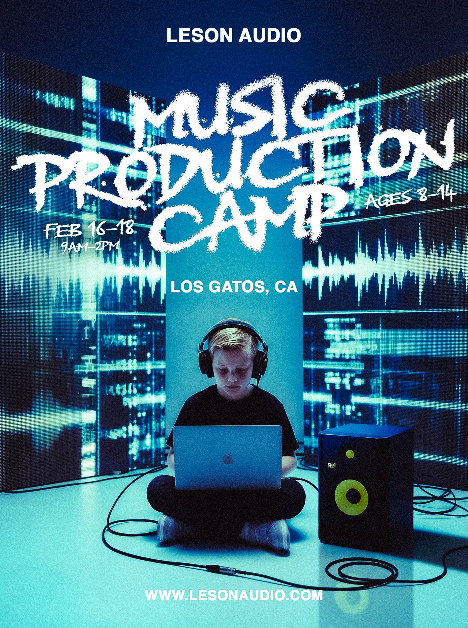 Music Production Camp - Feb 16-18, 9AM-1PM, Ages 8-14, Los Gatos CA